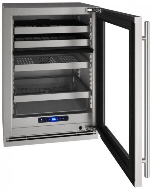 U-Line® 5 Class Glass/Stainless Steel 24" Dual Zone Beverage Center-1