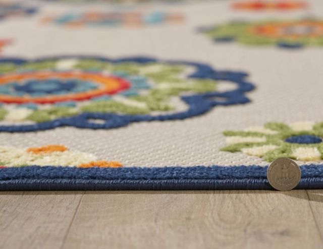 KAS Rugs Calla Ivory Suzani 5'x7' Area Rug-2