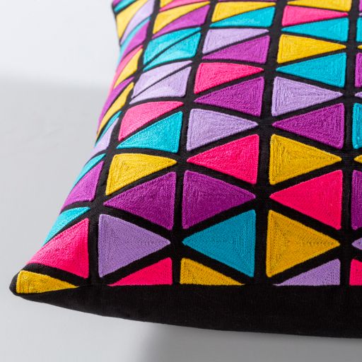 Surya Geometry Bright Purple 20"x20" Toss Pillow with Polyester Insert-1