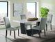 Elements International Beckley Dark Espresso Dining Table with White Marble Top-4