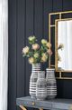 A & B Home Black/White Hand Painted Striped Accent Vase-4