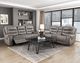 Homelegance® Oberon Grayish Brown Double Manual Reclining Sofa-1