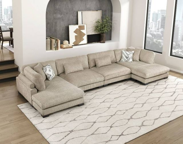 Homelegance® Tinley 4-Piece Brown Modular Sectional with Chaise-1