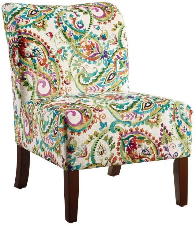 Linon Julie Dark Walnut/Green Slipper Chair-0