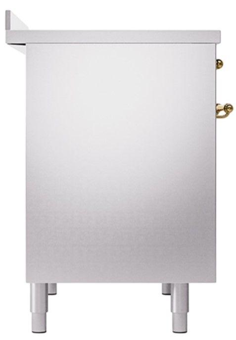 Ilve® Nostalgie II Noblesse 40'' Stainless Steel Pro Style Induction Range with Brass Trim-2
