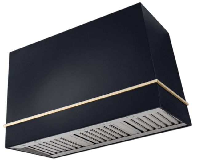 AGA Loge 48" Gloss Black Wall Mounted Range Hood with Brushed Nickel Trim-0