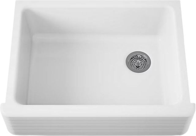 KOHLER® Whitehaven® Hayridge® White 30" Undermount Single-Bowl Farmhouse Kitchen Sink-0