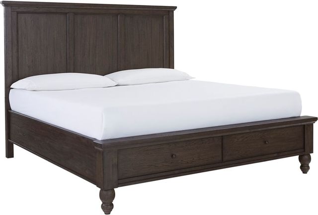 aspenhome® Cambridge Cracked Pepper Queen Panel Storage Bed-0
