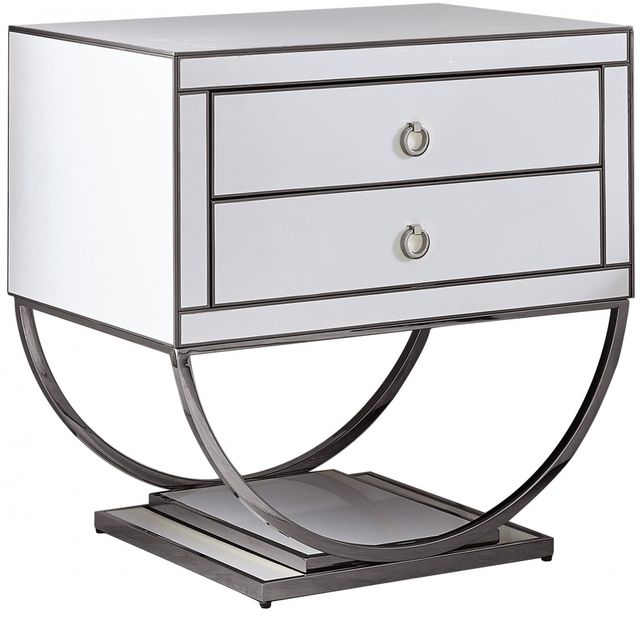 Meridian Furniture Alyssa White/Chrome Side Table-0