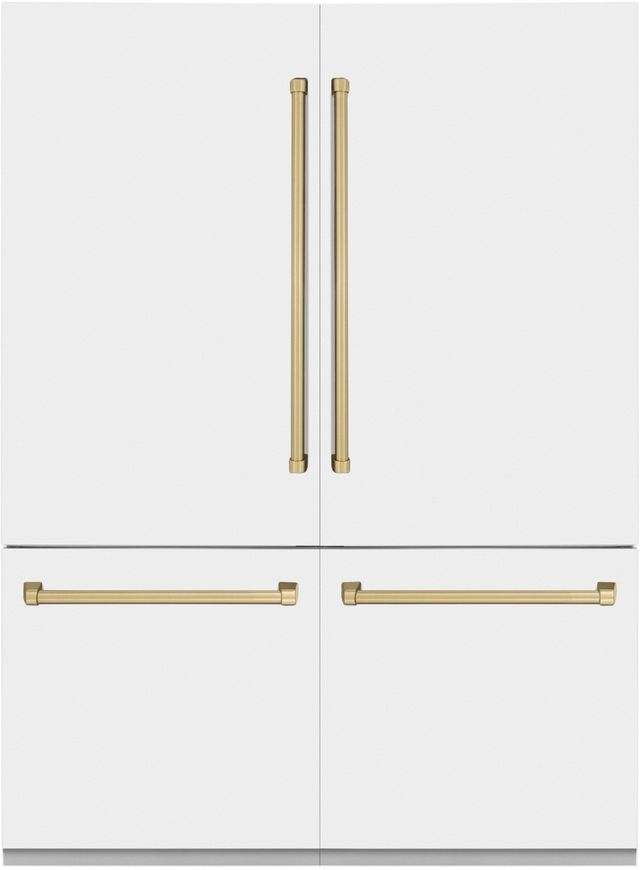 ZLINE Autograph Edition 60" 32.2 Cu. Ft. White Matte Built-In French Door Refrigerator-0