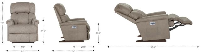 La-Z-Boy® Pinnacle Denim Power Rocking Recliner with Headrest and Lumbar-2