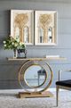 A & B Home 2-Piece Washed White/Gold Wall Mirrors-5