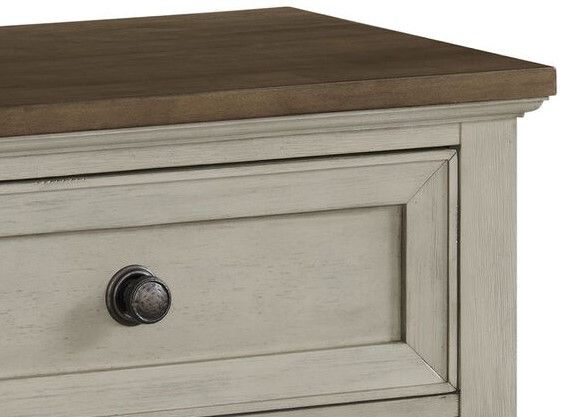 Elements International Farmington Medium Brown/Washed Stone Nightstand-2