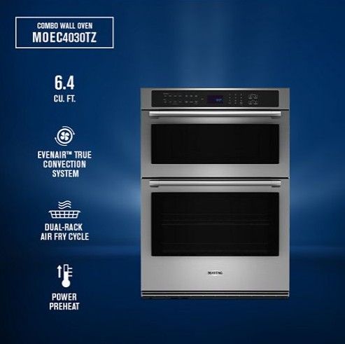 Maytag® 30” Fingerprint Resistant Stainless Steel Oven/Micro Combo Electric Wall Oven with EvenAir™ True Convection System-4