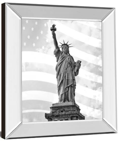 Classy Art Liberty Flag by Roffman, R. Mirrored Frame Wall Art-1