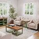 Legends Home Vineyard Fruitwood End Table with Sage Green Base-1