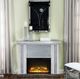 ACME Furniture Noralie Mirrored Electric Fireplace with Faux Stone Accent-1