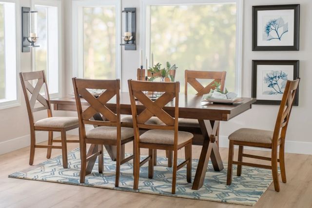 Powell® Kraven 7-Piece Beige/Dark Hazelnut Dining Set-1