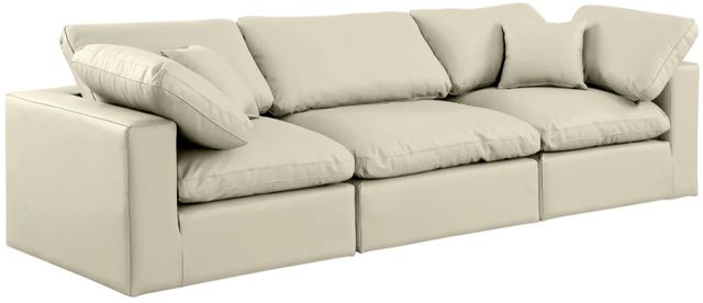 Meridian Furniture Comfy 3-Piece Cream 119" Modular Sofa-0