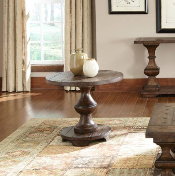 Liberty Furniture Sedona Gravel Top Round End Table - Thumbnail 3