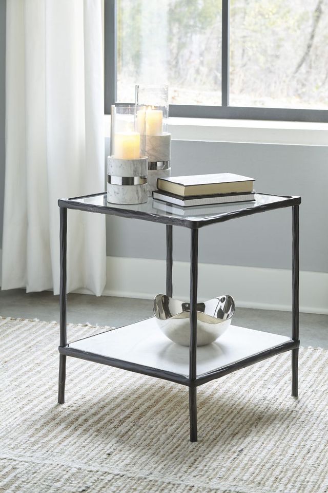 Signature Design by Ashley® Ryandale Glass Top Accent Table with Antique Black Base-3