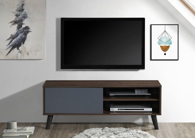 Milton Greens Stars Dark Walnut/Gray 47" 1-Cabinet TV Stand-1