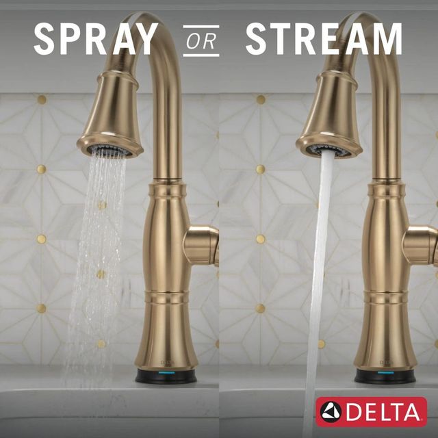Delta Cassidy®  Lumicoat® Champagne Bronze Touch2O® Bar/Preparation Kitchen Faucet with Touchless Technology-3