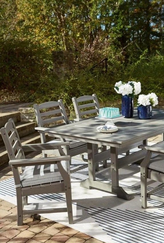 Signature Design by Ashley® Visola Gray Wooden Outdoor Dining Table-4