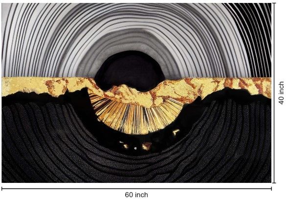 Classy Living Abstract Gold Circle Wall Art-2