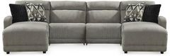 Signature Design by Ashley® Colleyville 4-Piece Stone Power Reclining Sectional with Double Chaise