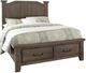 Vaughan-Bassett Sawmill Saddle Gray King Arch Storage Bed-0