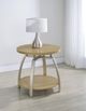Coaster® Dacre Greige End Table with Satin Nickel Base-1