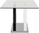 Mazin Furniture Libra Glass Top Dining Table with Black and White Base -2