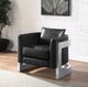 ACME Furniture Betla Aluminum/Black Leather Accent Chair-1