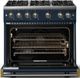 Viking® 5 Series 36" Slate Blue Pro Style Gas (NG) Range with Brushed Brass Trim-1