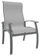 Telescope Casual Belle Isle Abalone/Graphite Aluminum/Fabric Outdoor Sling Supreme Arm Chair with Cape Gray Rustic Polymer Arm Accent-0