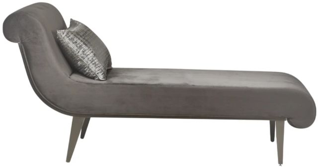 Michael Amini® Roxbury Park Gray/Stainless Steel Chaise-1