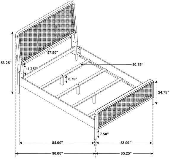 Coaster® Arini Black/Natural Queen Panel Bed-3