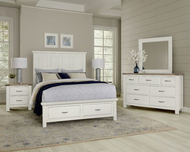 Artisan & Post by Vaughan-Bassett Maple Road Soft White Queen Storage Panel Mansion Bed-1