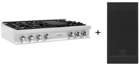 ZLINE Classic 48" Satin Stainless Steel Gas Rangetop with Griddle-2