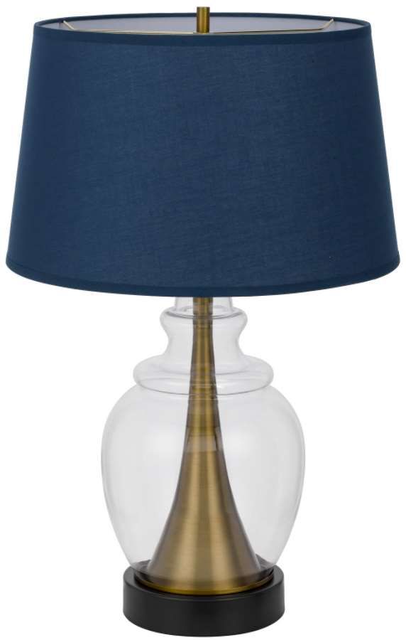 Cal® Lighting & Accessories Cupola Antique Brass/Blue Table Lamp-1
