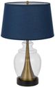 Cal® Lighting & Accessories Cupola Antique Brass/Blue Table Lamp-1