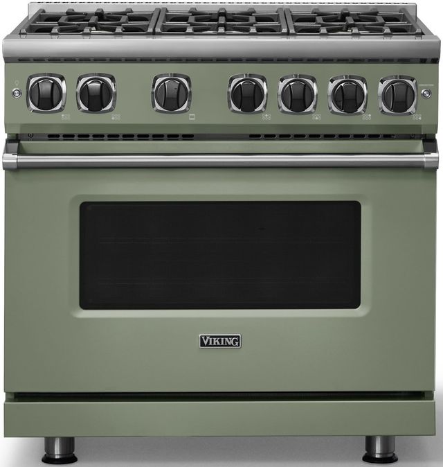 Viking® 7 Series 36" Eucalyptus Pro Style Liquid Propane Gas Range-0