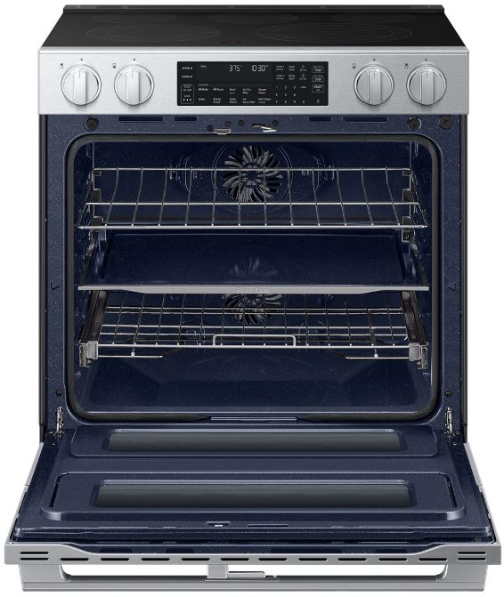 Samsung Bespoke 30" Fingerprint Resistant Stainless Steel Smart Slide-in Electric Range with Flex Duo™ Oven-1