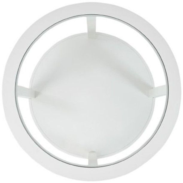 Jofran Inc. Urban Icon Glass Top Round Coffee Table with White Base-3