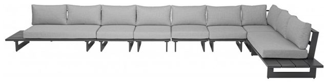 Meridian Furniture Maldives 4-Piece Dark Gray/Gray Aluminum/Fabric 212" Outdoor Modular Sectional-1