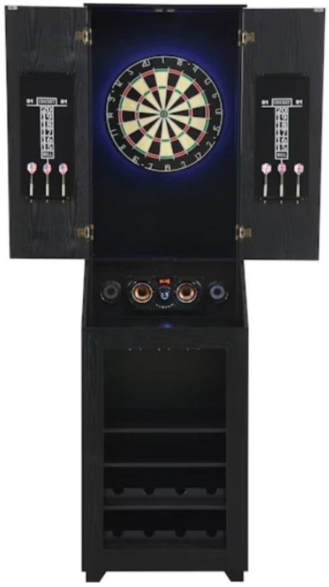 Elements International Hurricanes Black Dartboard Cabinet-2
