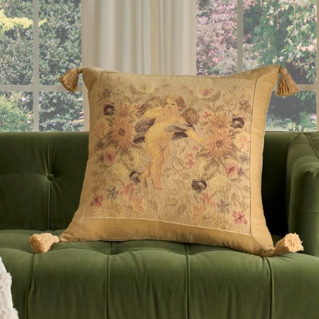 Nourison Home™ Mina Victory Vintage Pillow Beige 24"x24" Throw Pillow-3
