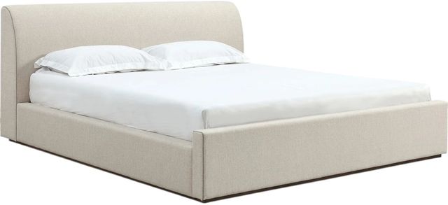 Modus Furniture Virgil Louis Natural Queen Upholstered Platform Bed-0