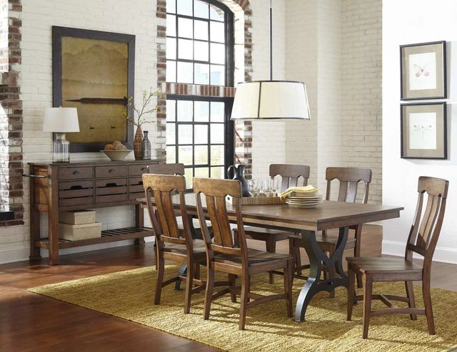 Intercon District Cool Copper Dining Table with Black Base-1